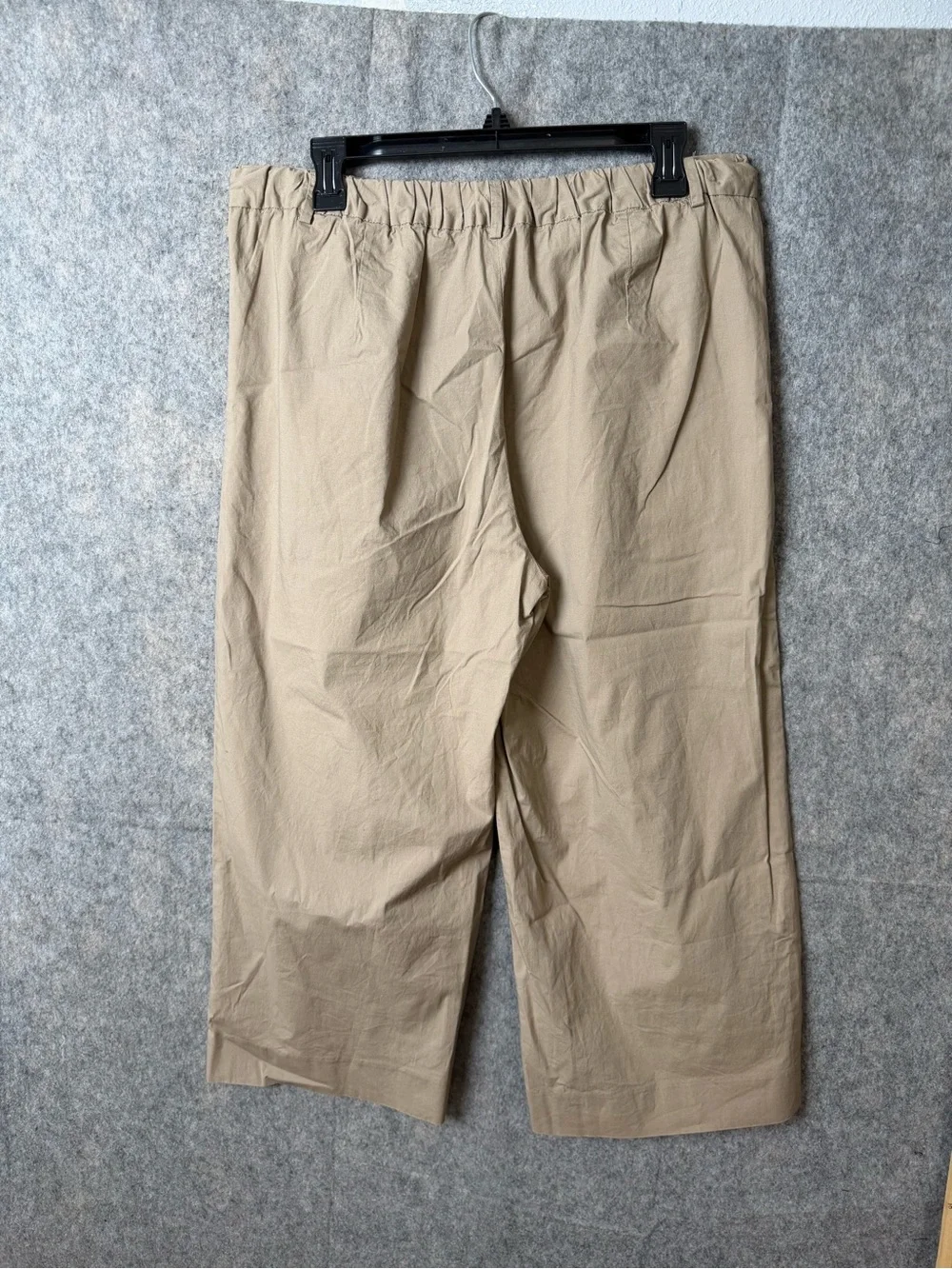 J. Crew Womens 10 Khaki Wide-Leg Pleated Cropped Pants